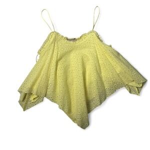 Zara Yellow Eyelet Crop Top